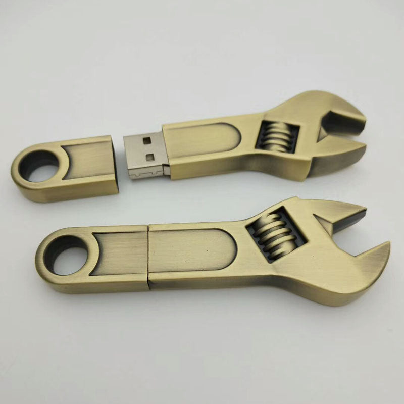 Metal wrench u disk enterprise business conference gift double-headed plum blossom activity - Live Mouth 4GB