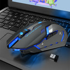 Mouse Gamer wireless Silencioso T1 con charging USB — Retroiluminado RGB - White