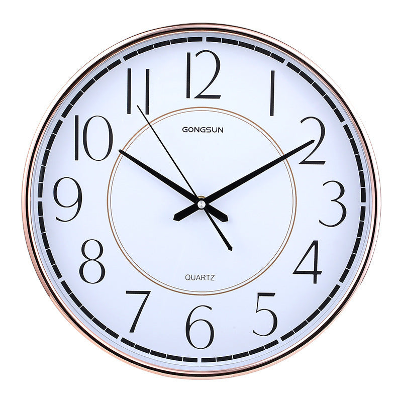 Pared clock oficina simple nordic atmosphere hogar fashion creative bedroom round clock - White