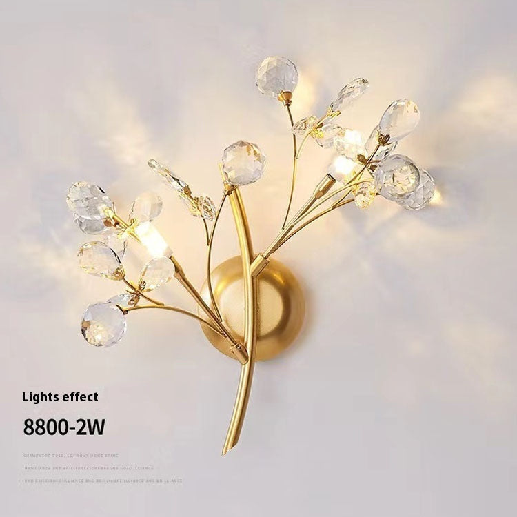 Lámpara de cristal para la entrada del restaurante, dormitorio, fondo de pared | Proyecto 369