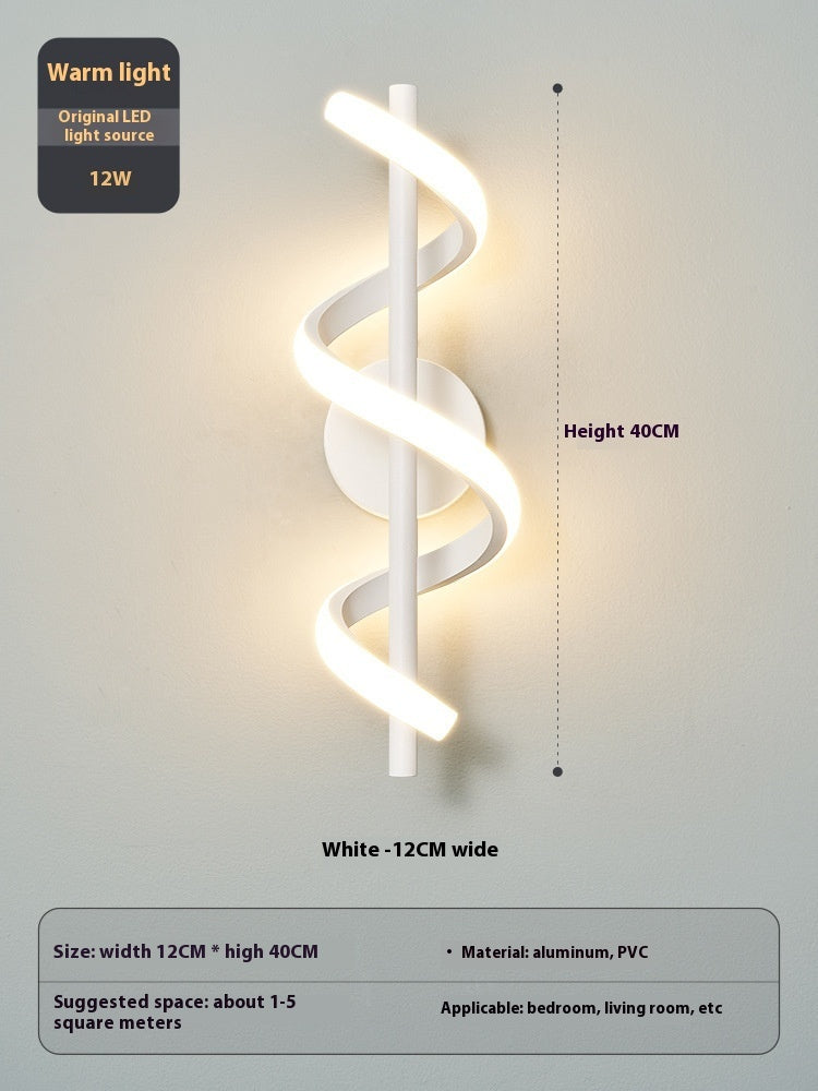 Lámpara de pared minimalista creativa con espiral para dormitorio | Proyect369