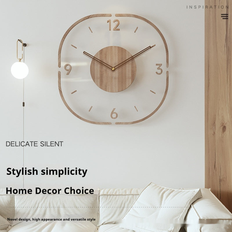 Reloj de pared creativo con marco de madera transparente | Proyect369