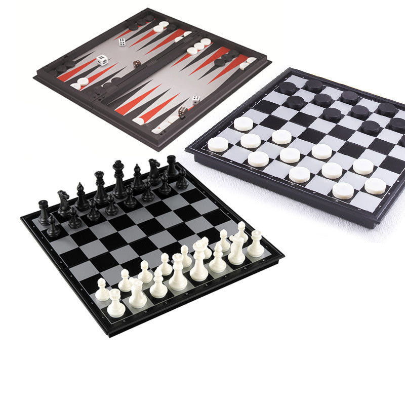 Three in one magnetic chess checkers backgammon - 25.5x13x4.5cm