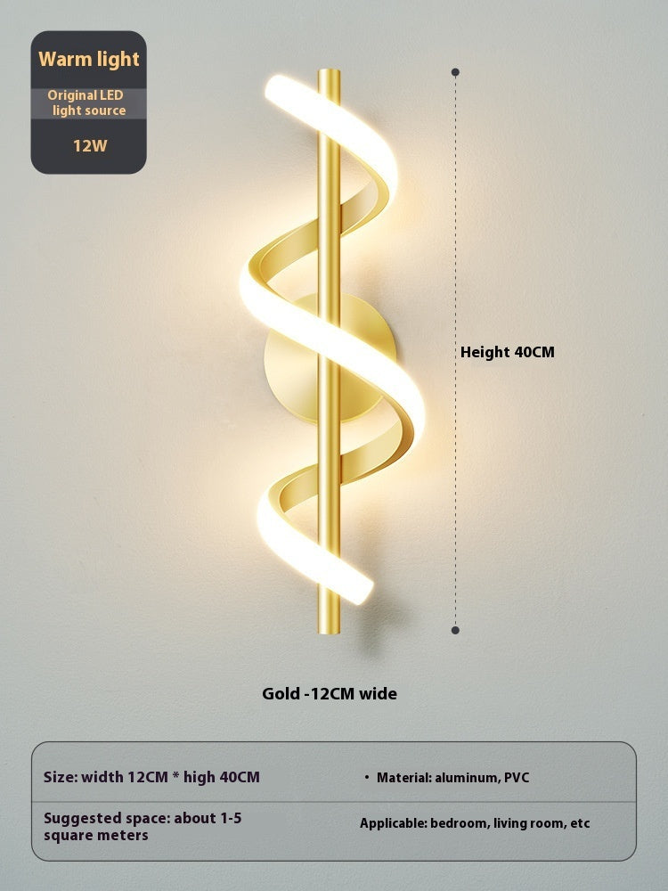 Lámpara de pared minimalista creativa con espiral para dormitorio | Proyect369